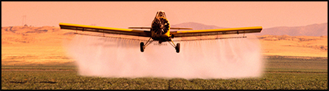 Crop-Duster Spraying Field